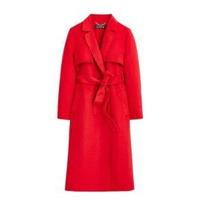 NWT JCrew Harriet Trench Wrap Coat Jacket Womens XXL Red BU070 Wool Blend NEW